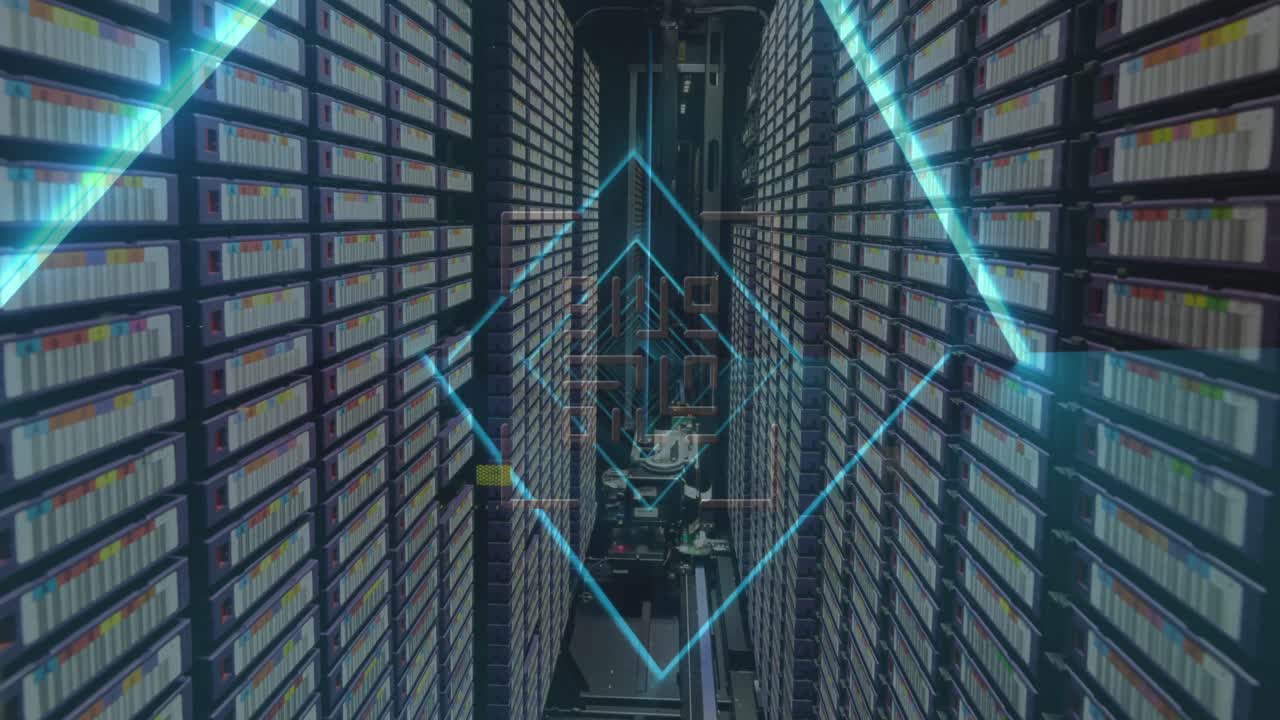 Animation of qr code and data processing over computer servers