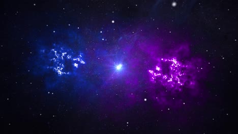 nebulosa abstracta viaje espacial fondo en bucle volar desde el universo quemar a la tierra cerca de los planetas