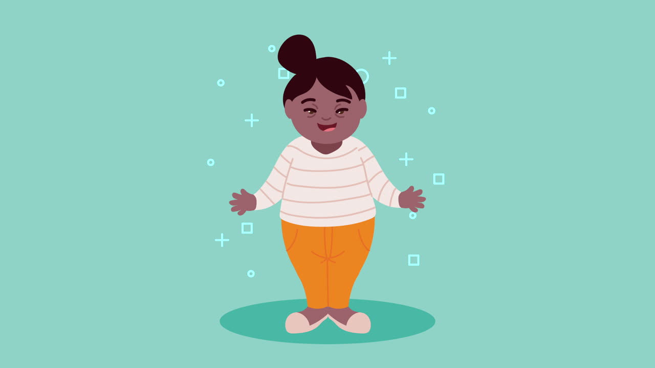 chica de dibujos animados sonriente