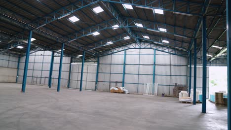 wide angle view of empty warehouse or factory