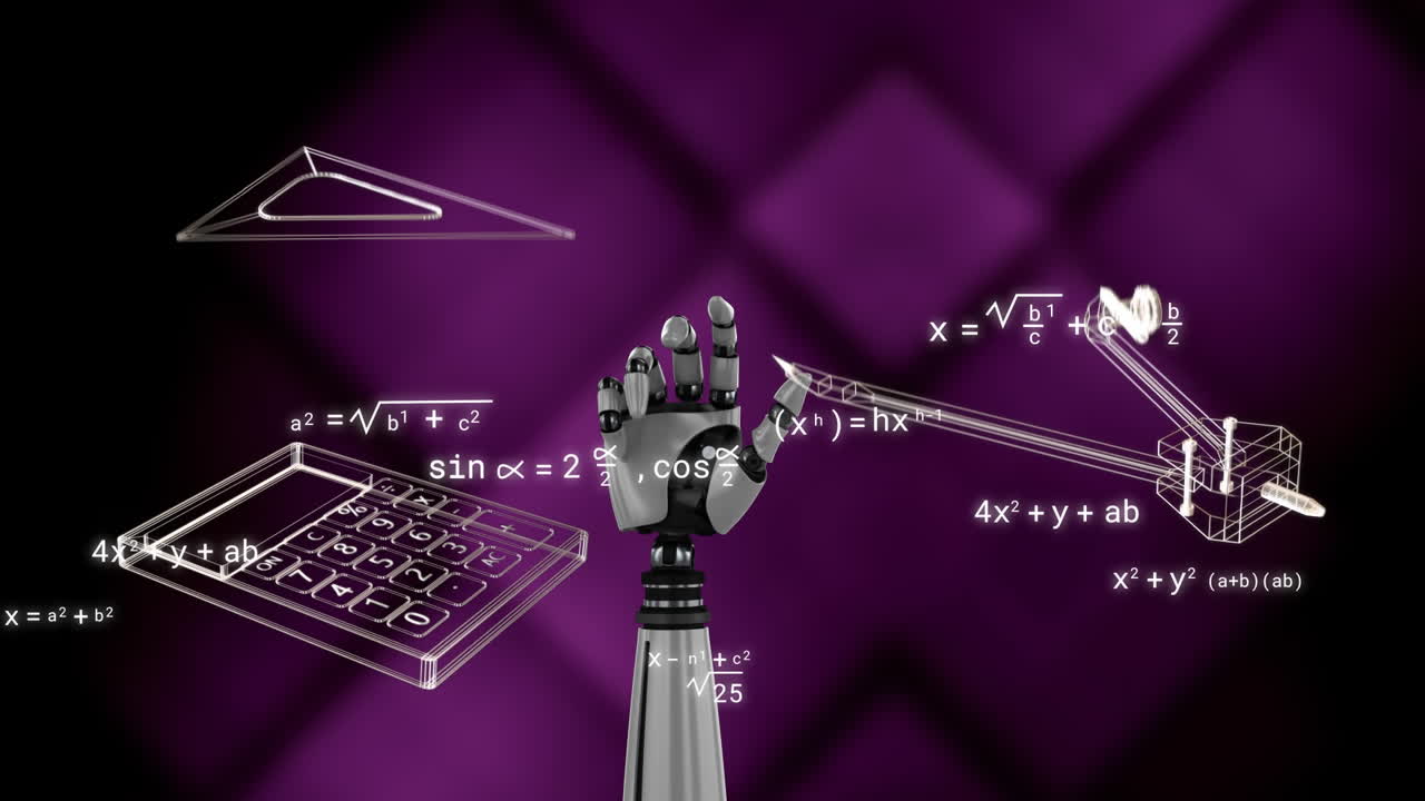 animación del procesamiento de datos científicos sobre el brazo del robot