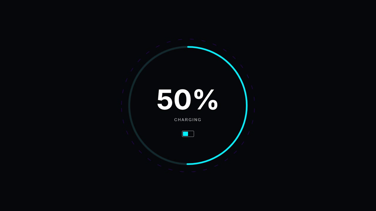 Cerchio di avanzamento del caricamento digitale con contatore percentuale