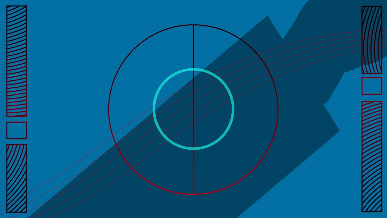 animación digital de formas abstractas que se mueven contra un fondo azul