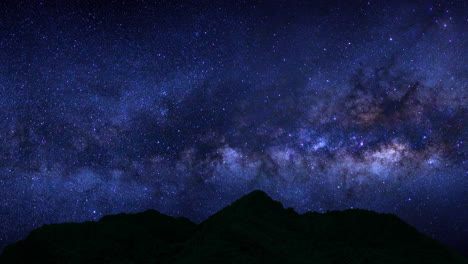 clear and starry sky in the night milky way timelapse