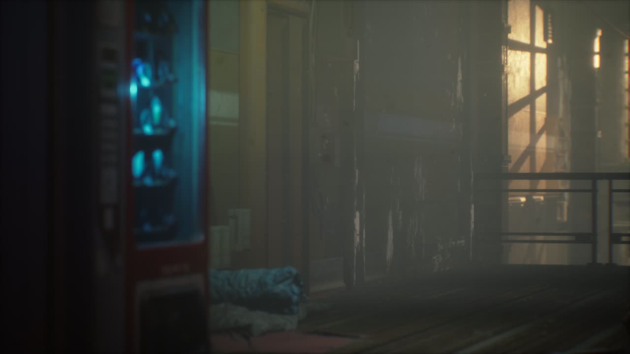 버려진 오래된 모텔의 인테리어