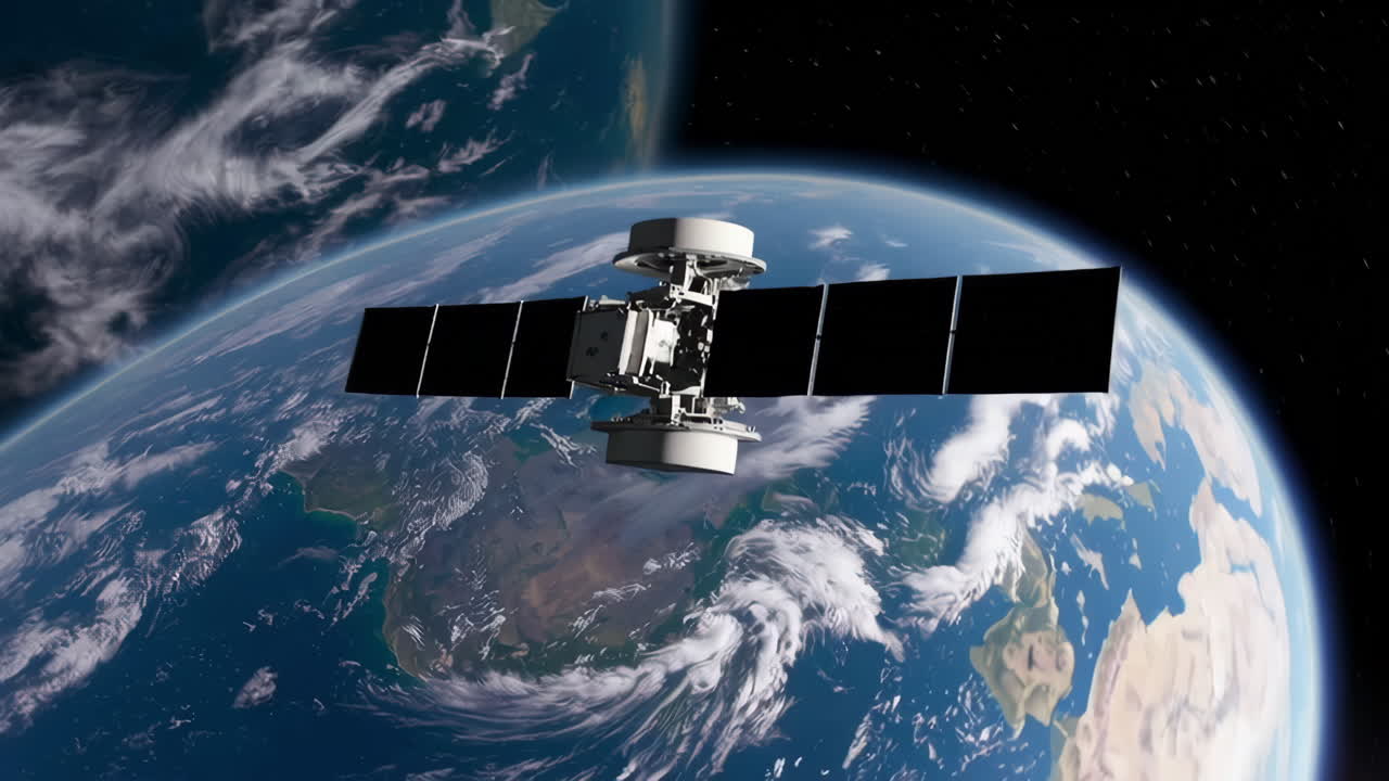 satélite en órbita alrededor de la tierra