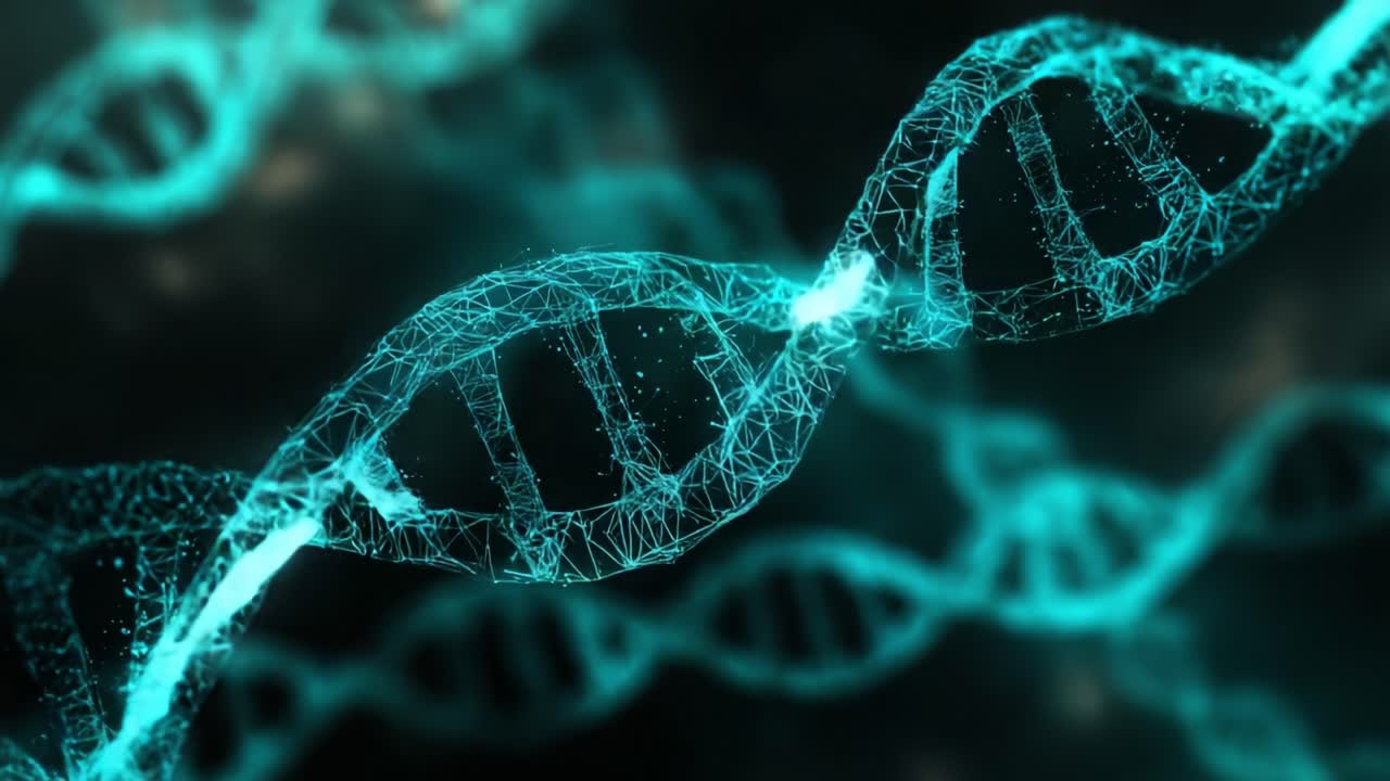 Exploring the Intricate Structure of DNA: A Visual Journey Through the Double Helix with a Futuristic Twist Highlighting Molecular Connections and Genetic Information Flow