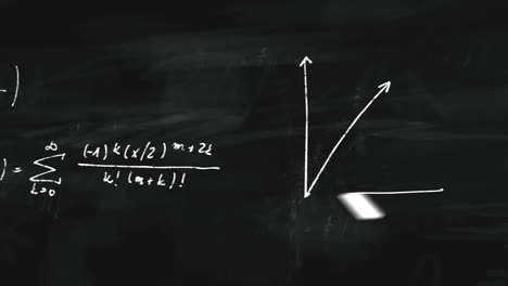 Typography-animation.-Presentation-of-the-colorful-mathematical-formulas-with-symbols,-numbers,-and-letters-writing-on-a-dark-background.-The-camera-slowly-moves-down.-Perfect-for-teaching-purposes.