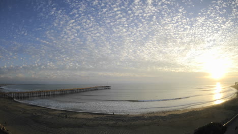 time lapse of clouds and waves at ventura pier in ventura california