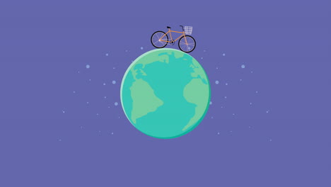 bicycle around the world animation