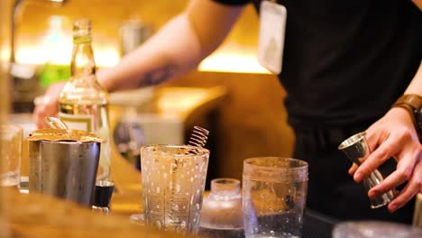 mixing drinks at a bar in vietnam