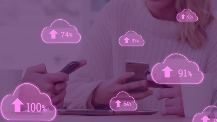 Cloud computing and numbers increasing 4k