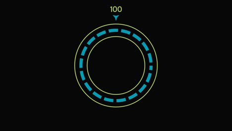 Loading circle animation. Animation green blue 4k loading bar with Alpha channel. motion video 0-100 percent. load circle on black background. Download Page