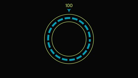 loading circle animation. animation green blue 4k loading bar with alpha channel. motion video 0-100 percent. load circle on black background. download page