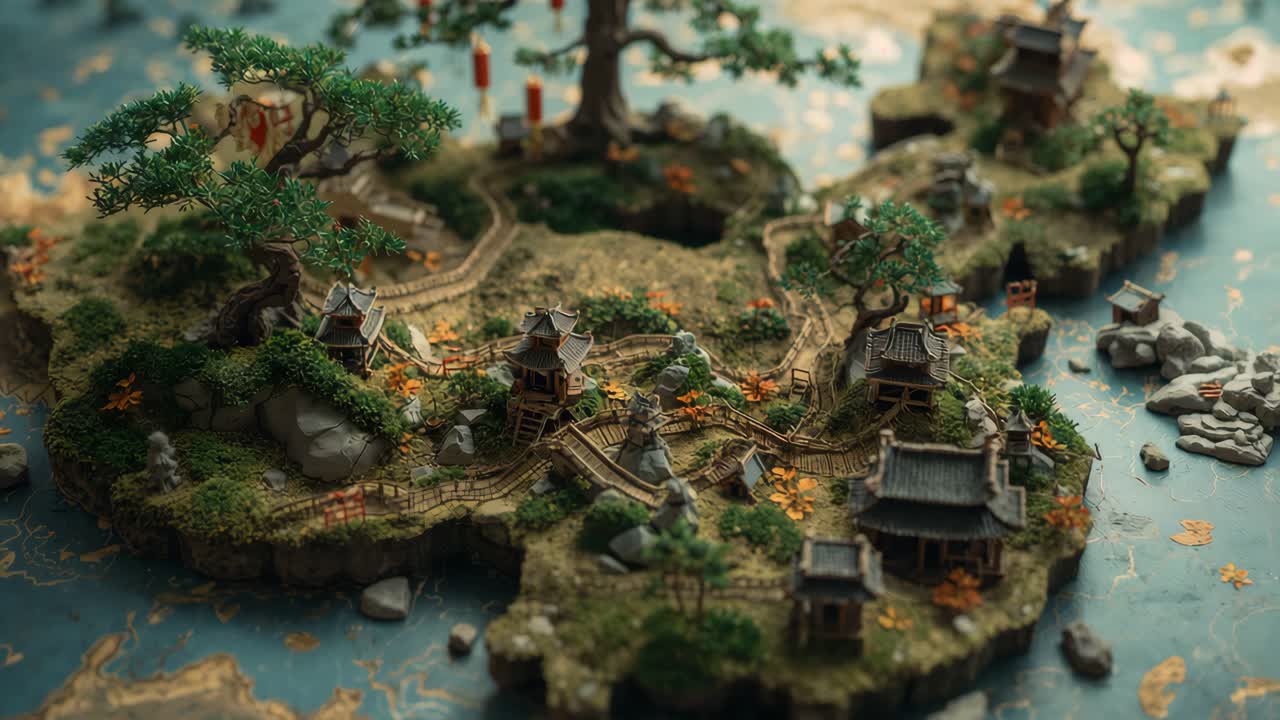 Miniature Asian Landscape Diorama