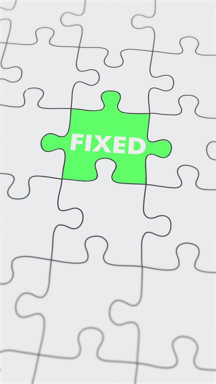 Broken Fixed Jigsaw puzzle assembled Vertical Video