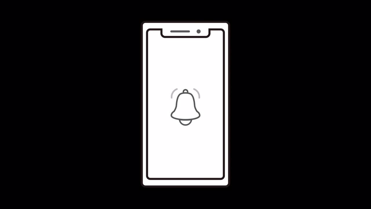 이것은 스마트폰 알람이 울리는 애니메이션 비디오입니다.