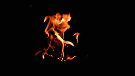 fire flame of burning papers in extreme airflow on black background