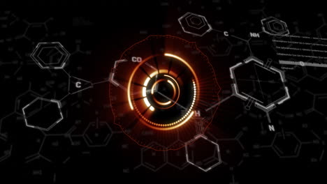 animación del alcance y procesamiento de datos científicos sobre un fondo oscuro