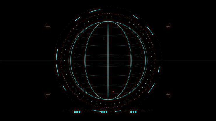 Digital HUD Globe Interface with Scanning Data Points