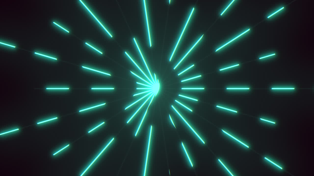 modello dinamico di luce blu e verde che si muove verso il centro su sfondo nero