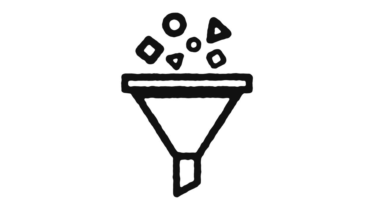 Data Filtering Icon Animation Footage & Alpha Channel