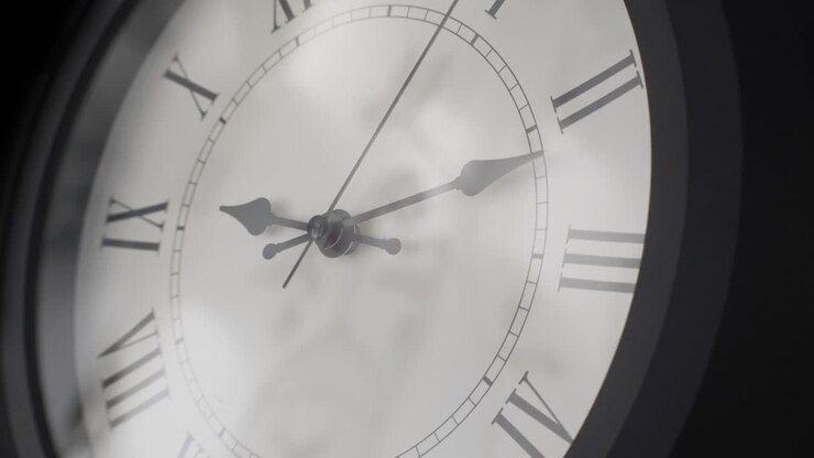 Time lapse of a wall clock moving quickly in time. Wall Clock with roman numbers with white background