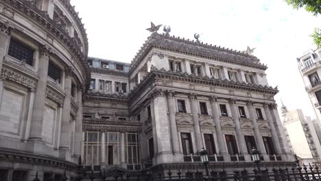 establishing shot of the national congress building, historic architecture of argentina