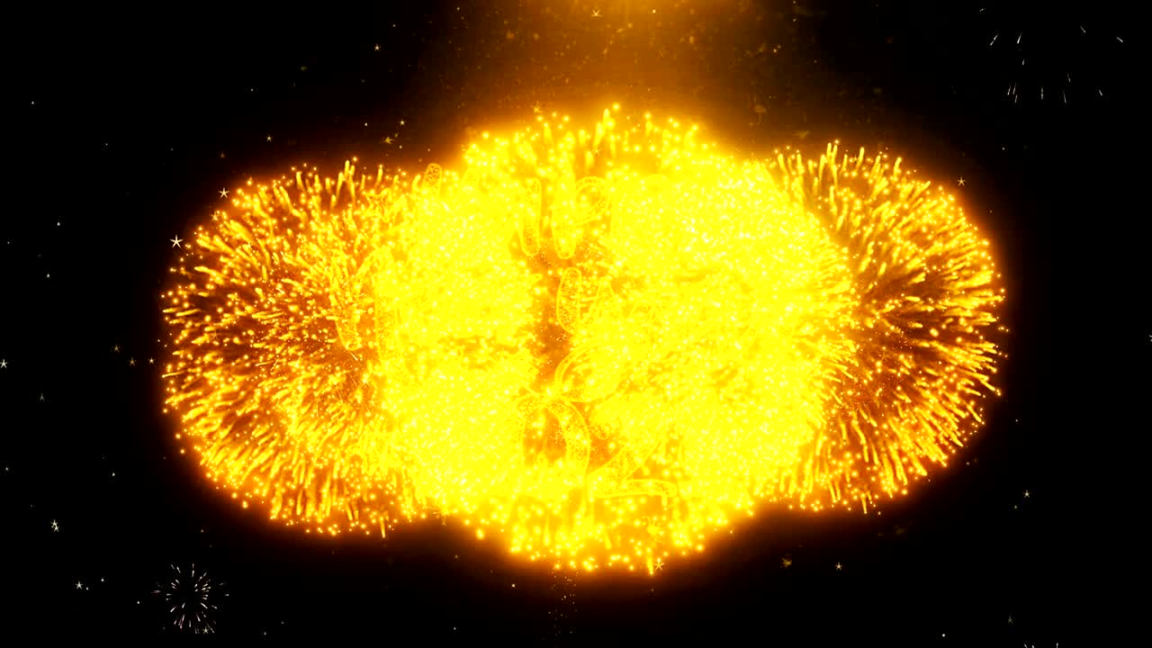 새해 축하 2021 문자 소원 불꽃놀이 디스플레이 폭발 입자