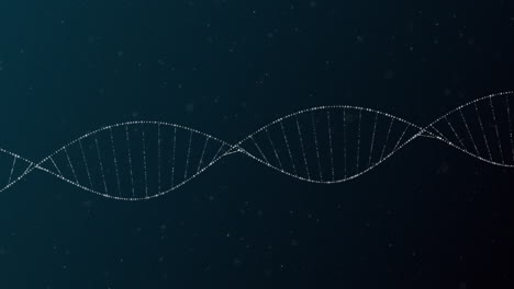 animación de la macro de la cadena de adn girando sobre un fondo oscuro.