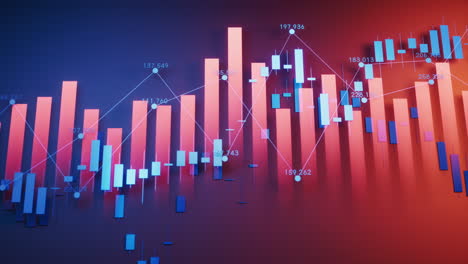 statistical graph with business finance concept, 3d rendering.