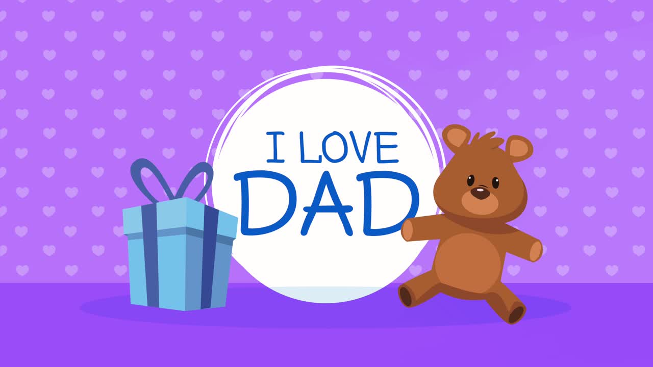 나는  테디와 선물로 아빠의 글자를 사랑합니다.