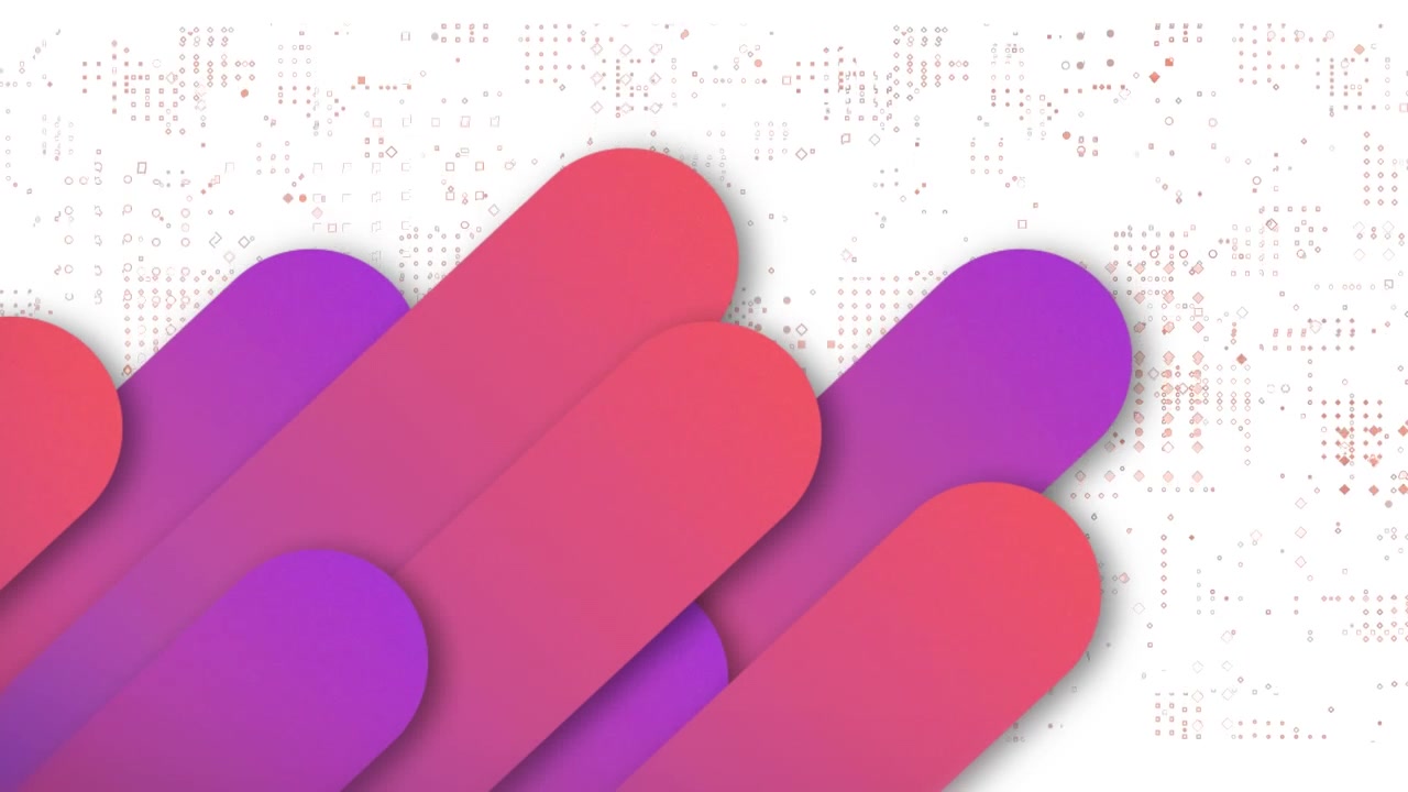 Animation of purple shapes over spots on white background