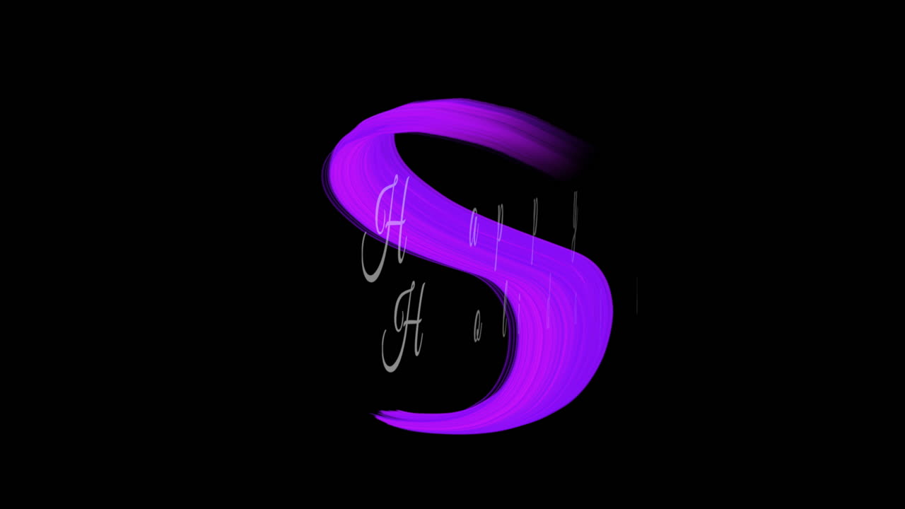 felices fiestas con pinceles de moda púrpura