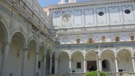 Panning-across-stunning-facade,-pillars-and-ornaments-of-the-Charterhouse-of-St