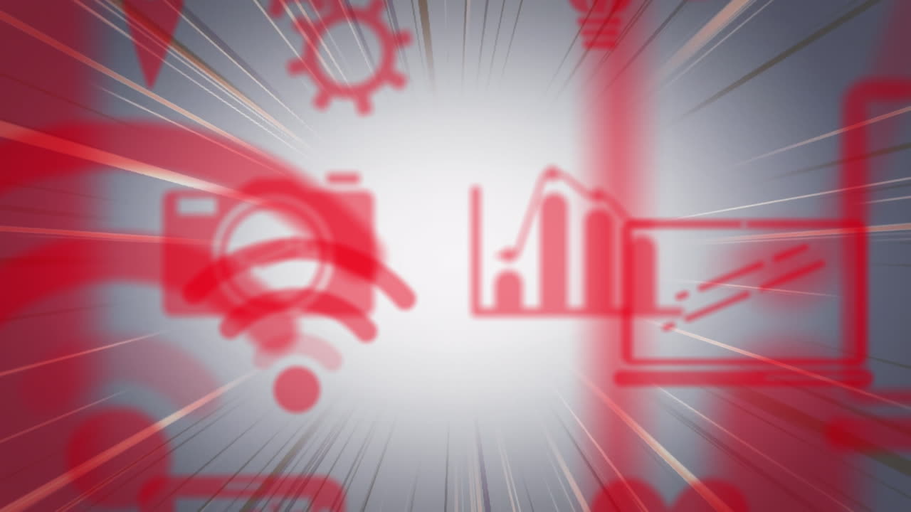 animación del procesamiento de datos sobre un fondo blanco