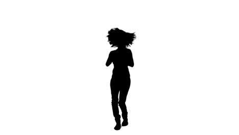 silhouet van een opgewonden vrouw die danst