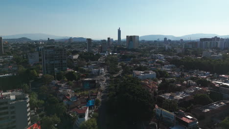 drone view of the lopez mateos avenue, northeast to southwest in guadalajara, jalisco, mexico