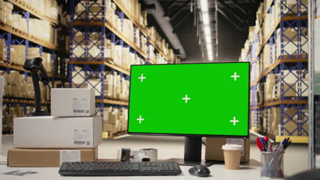 empty shipping facility with a green screen used for large scale daily operations