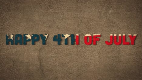 composition of happy 4th of july text over grey background