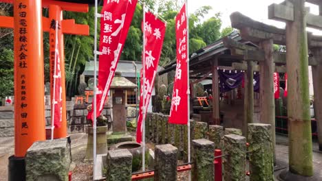 a peaceful walk along a traditional shinto shrine path