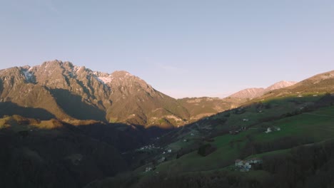 Beautiful-aerial-view-of-the-Seriana-valley-and-its-mountains-at-sunny-day,-Orobie-Alps,-Bergamo,-Italy