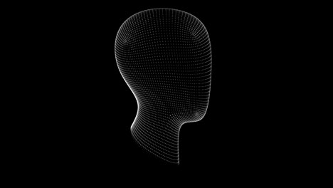 the mesh of a head. looping footage has 4k resolution.