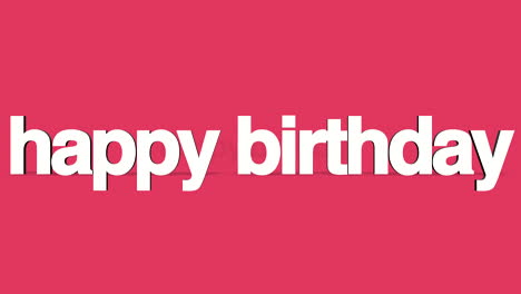 rolling happy birthday text on red gradient