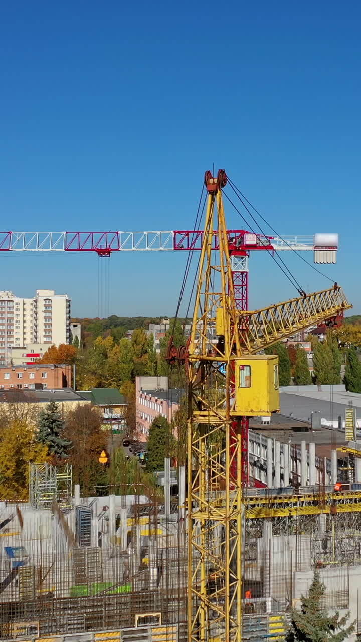City construction site. Vertical video