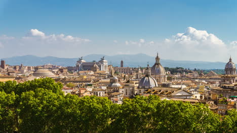 Lapso-De-Tiempo-Del-Horizonte-De-Roma-En-Vista-Panorámica