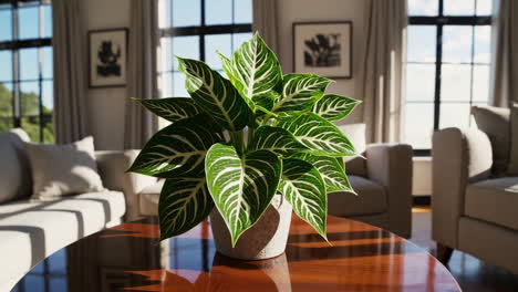 stylish living room with greenery