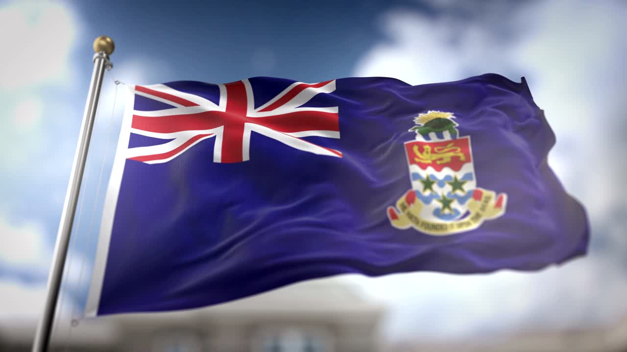 케이먼 제도 발이 느린 동작으로 3d 렌더링 파란 하늘 배경 - 시엄리스 루프 4k