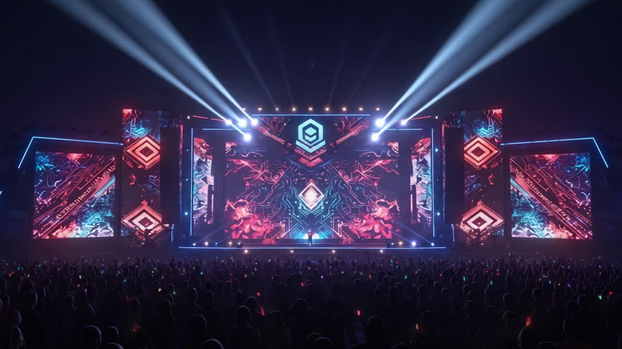 An electrifying music festival experience featuring a stunning stage ...
