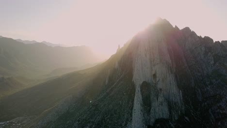 aerial - huasteca canyon near monterrey, mexico, wide circle shot